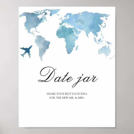 Reizen - date night ideeën. Date jar bruid Poster (Voorkant)