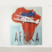 Reizen door Afrika per vliegtuig poster Wandkleed (Voorkant)