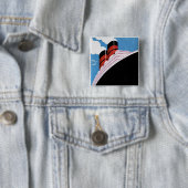 Reizen door CA en Unielijnen Vierkante Button 5,1 Cm (In situ)