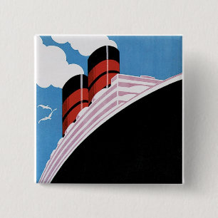 Reizen door CA en Unielijnen Vierkante Button 5,1 Cm