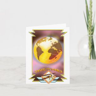 Reizen door de Wereld Gouden Globe Feestdagen Kaart