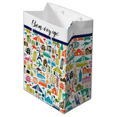 Reizen door de wereld middelgrote cadeautas (Voorkant Gekanteld)