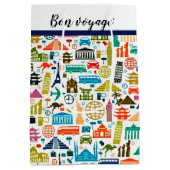 Reizen door de wereld middelgrote cadeautas (Achterkant)