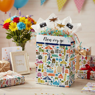 Reizen door de wereld middelgrote cadeautas