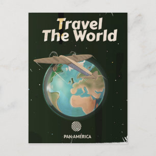 Reizen door de wereld Sciencefiction vintage poste Briefkaart