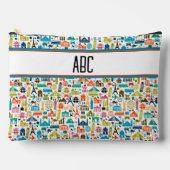 Reizen door de wereld thema monogram etui (Voorkant)