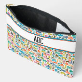 Reizen door de wereld thema monogram etui (Open)