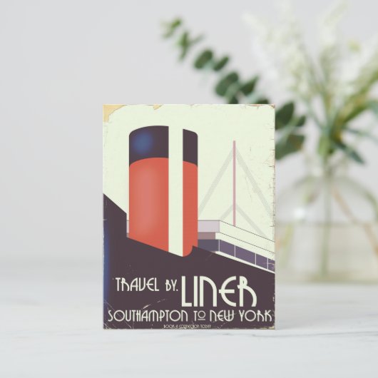 Reizen door Liner - poster voor oud reizen Briefkaart (Staand voorkant)