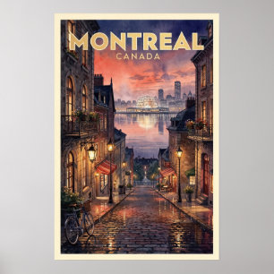 Reizen door Montreal Canada Vintage Poster