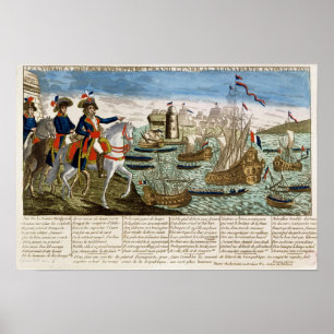 Reizen en explosieven van generaal Bonaparte 1798 Poster