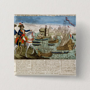 Reizen en explosieven van generaal Bonaparte 1798 Vierkante Button 5,1 Cm
