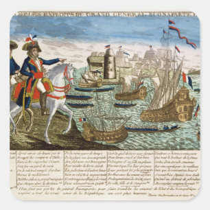 Reizen en explosieven van generaal Bonaparte 1798 Vierkante Sticker
