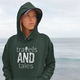 Reizen en tales [witte logo] Vrouwenhoeden Hoodie