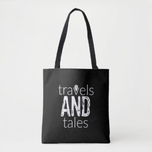 Reizen en walvissen (witte logo) canvas tas