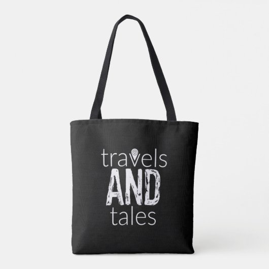 Reizen en walvissen (witte logo) canvas tas (Achterkant)