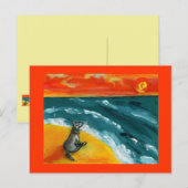 Reizen en zonsondergang met hond-Briefkaart Briefkaart (Voorkant / Achterkant)