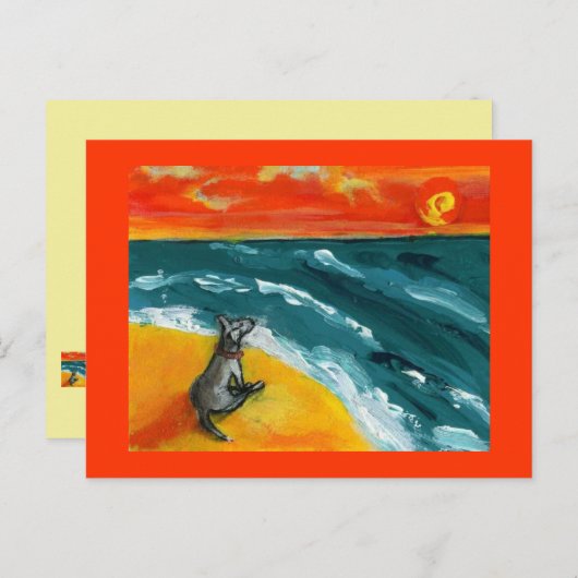 Reizen en zonsondergang met hond-Briefkaart Briefkaart (Voorkant / Achterkant)