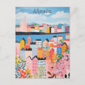 Reizen Esthetische Schilderkunst Stad Aarhus Denem Briefkaart (Voorkant)
