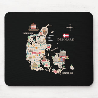 Reizen Europa Denemarken Kaart Kopenhagen Deense f Muismat