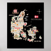 Reizen Europa Denemarken Kaart Kopenhagen Deense f