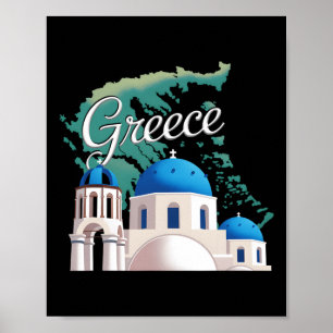 Reizen Europa Griekenland Athene Santorini Kreta G Poster