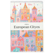 Reizen Europa Roze Girly Kalender (Hoes)