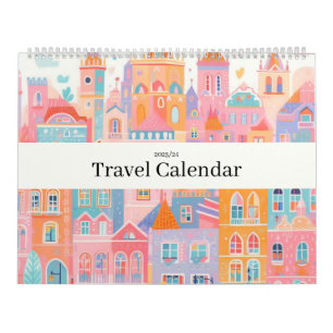 Reizen Europa Roze Girly Kalender