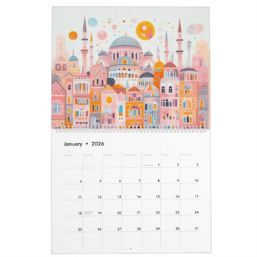 Reizen Europa Roze Girly Kalender (Jan 2026)