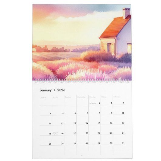 Reizen Europa Roze Girly Kalender (Jan 2026)