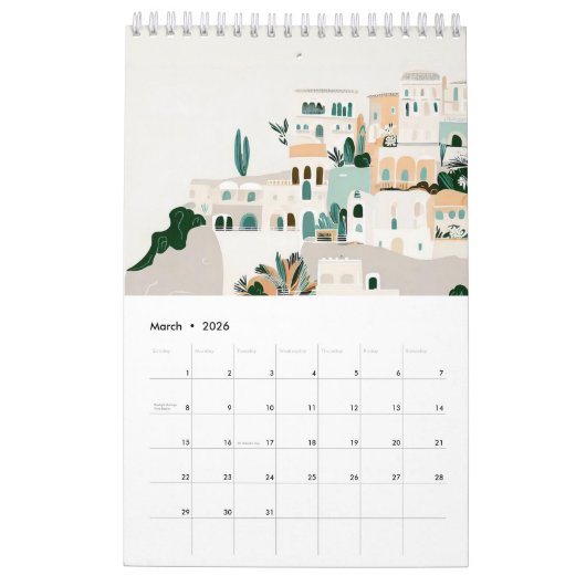 Reizen Europa Roze Girly Kalender (Mar 2026)