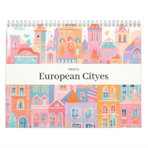 Reizen Europa Roze Girly Kalender