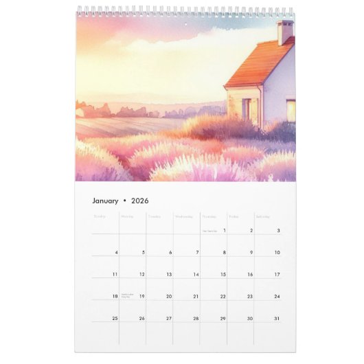 Reizen Europa Roze Girly Kalender (Jan 2026)