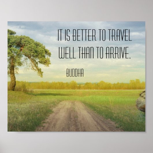 Reizen Goed Boeddha Quote Poster (Voorkant)
