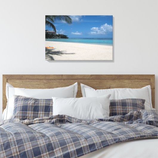 Reizen Guam: Tropisch strand Canvas Afdruk (Insitu (Slaapkamer))