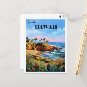Reizen Hawaï, kustgebied, Briefkaart