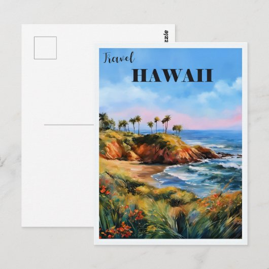 Reizen Hawaï, kustgebied, Briefkaart (Voorkant / Achterkant)