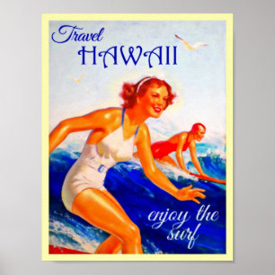 Reizen Hawaii Vintage Poster