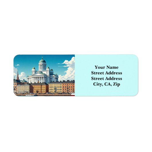 Reizen Helsinki Finland Etiket (Voorkant)