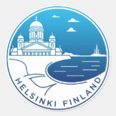 reizen Helsinki Finland Ronde Sticker (Voorkant)