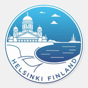  reizen Helsinki Finland Ronde Sticker
