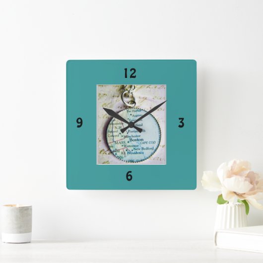 ***REIZEN HET LAND*** WALKNOP VIERKANTE KLOK (Huis)