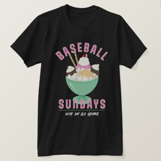 Reizen Honkbal Zondagen IJs T-shirt (Design voorkant)