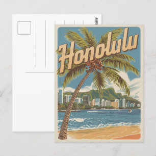 Reizen Honululu, Hawaii tropische strand geschenke Briefkaart