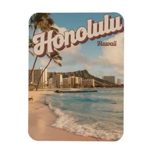 Reizen Honululu, Hawaii tropische strand geschenke Magneet (Verticaal)