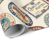 Reizen, Hotel Stickers, Bagagestijl, Cadeaupapier (Rol Hoek)