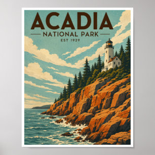 Reizen in Acadia National Park in vintage-stijl Poster