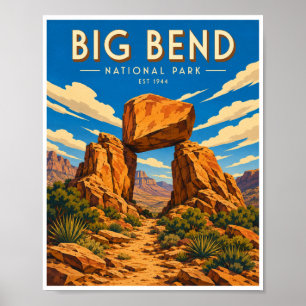 Reizen in Big Bend National Park in vroeger tijden Poster