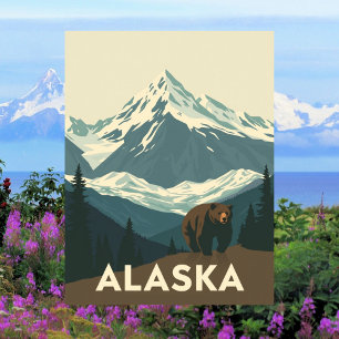 Reizen in de ongerepte natuur van Alaska Briefkaart