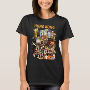 Reizen in de stad Hong Kong Neon Rood T-shirt