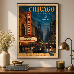 Reizen in het historische theaterdistrict van Chic Poster